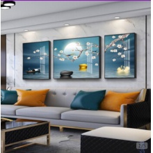 迪琥新中式客厅装饰画沙发背景墙壁画三联画现代简 迪琥新中式客厅装饰画沙发背景墙壁画三联画现代简  约别墅大厅挂画晶瓷餐厅画金属外框1喜上眉 约别墅大厅挂画晶瓷餐厅画金属外框1喜上眉  梢-70750)间80* 60两边45*60黑框(晶瓷画