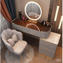 千番町网红岩板化妆桌轻奢梳妆台现代简约化妆台卧 千番町网红岩板化妆桌轻奢梳妆台现代简约化妆台卧  室户型ins化妆桌玻璃端板白100桌+柜+智能镜花 室户型INS化妆桌玻璃端板白100桌+柜+智能镜花  瓣椅 瓣椅